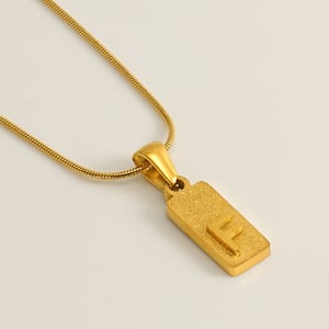 Collier avec pendentif unisexe en acier inoxydable plaqué Couleur or 18 carats avec lettre F de la série Simple Hip-Pop/Rock h5 